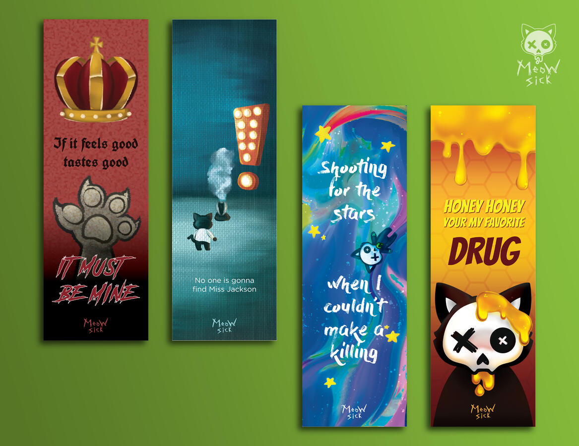 ^Conmemorative Bookmarks inpired by Panic! at the Disco album covers^