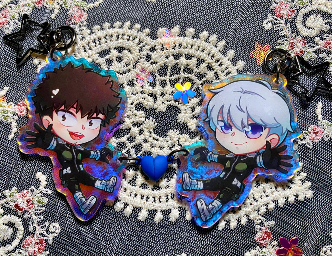 ^Magnetic Keychains, Fan art of Kafka and Reno from the anime Kaiju No.8^